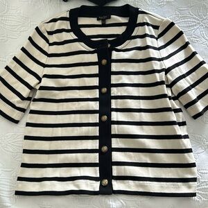 Massimo Dutti Crop Stripe Cardigan